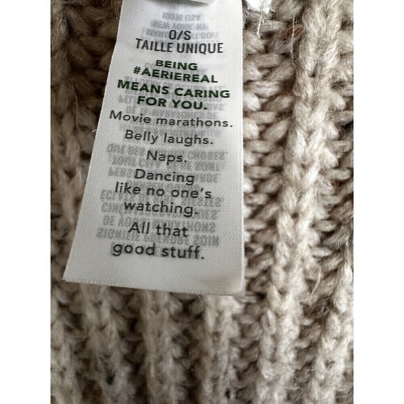 Aerie Cardigan Sweater Women Size OS Oatmeal Oversize - Picture 6 of 8